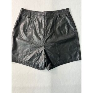 Pinch Black Faux Leather High Waisted Shorts Minimalist Y2K Size Large
